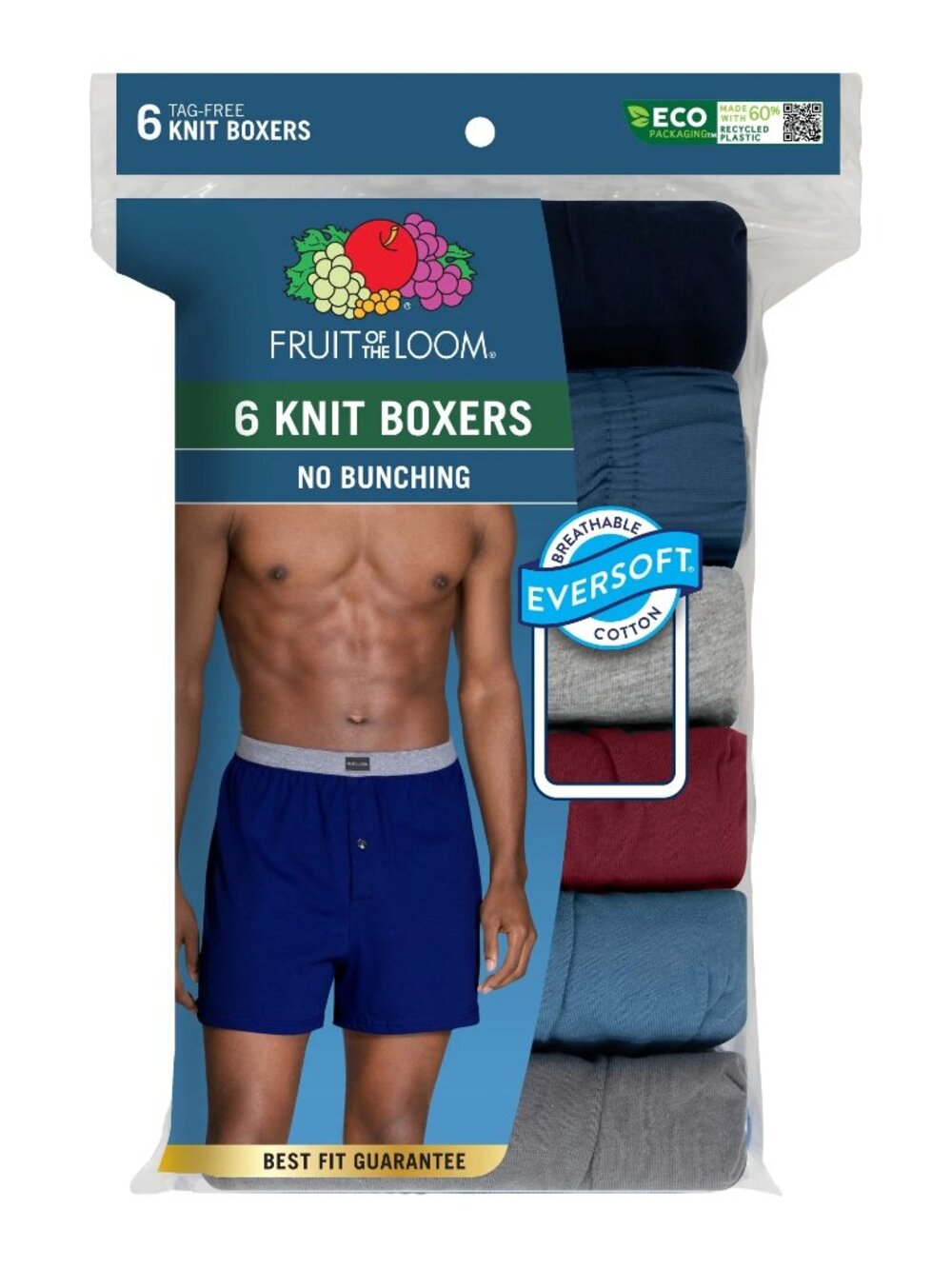 Fruit of the Loom Men's Knit Boxers 6 Pack